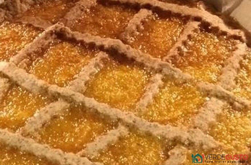 Crostata vegana con marmellata d'arancia, particolare