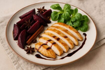 Fettine di pollo con barbabietola al forno - Foto VGAI