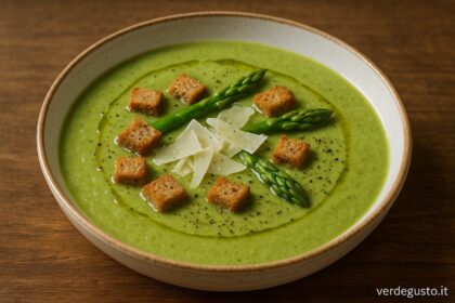 Zuppa di asparagi con crostini e parmigiano - Foto VGAI