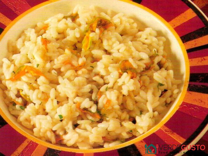 Risotto ai fiori di zucca e mozzarella