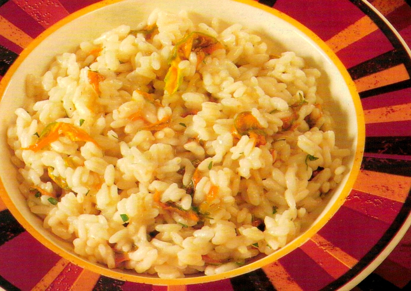 Risotto ai fiori di zucca e mozzarella