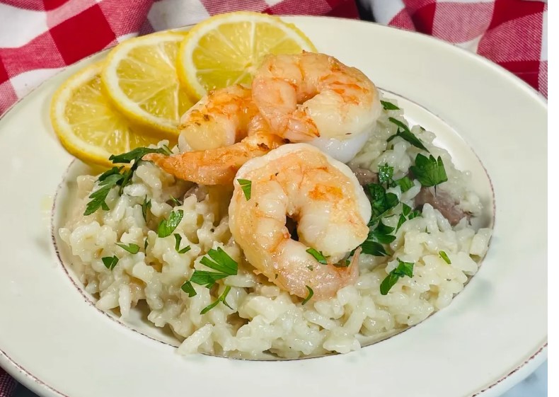 Risotto con gamberetti e limone