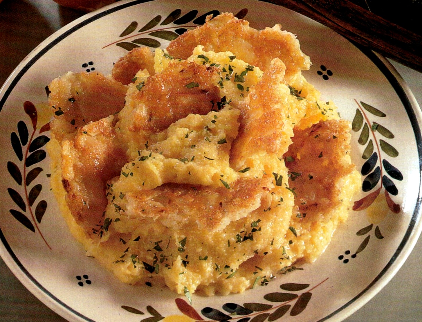 Frico con polenta verde