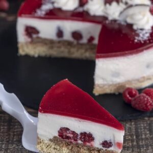 Mousse al cocco e lamponi