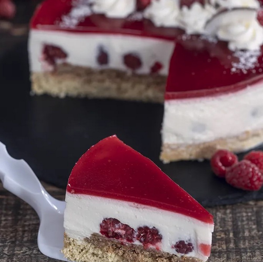 Mousse al cocco e lamponi