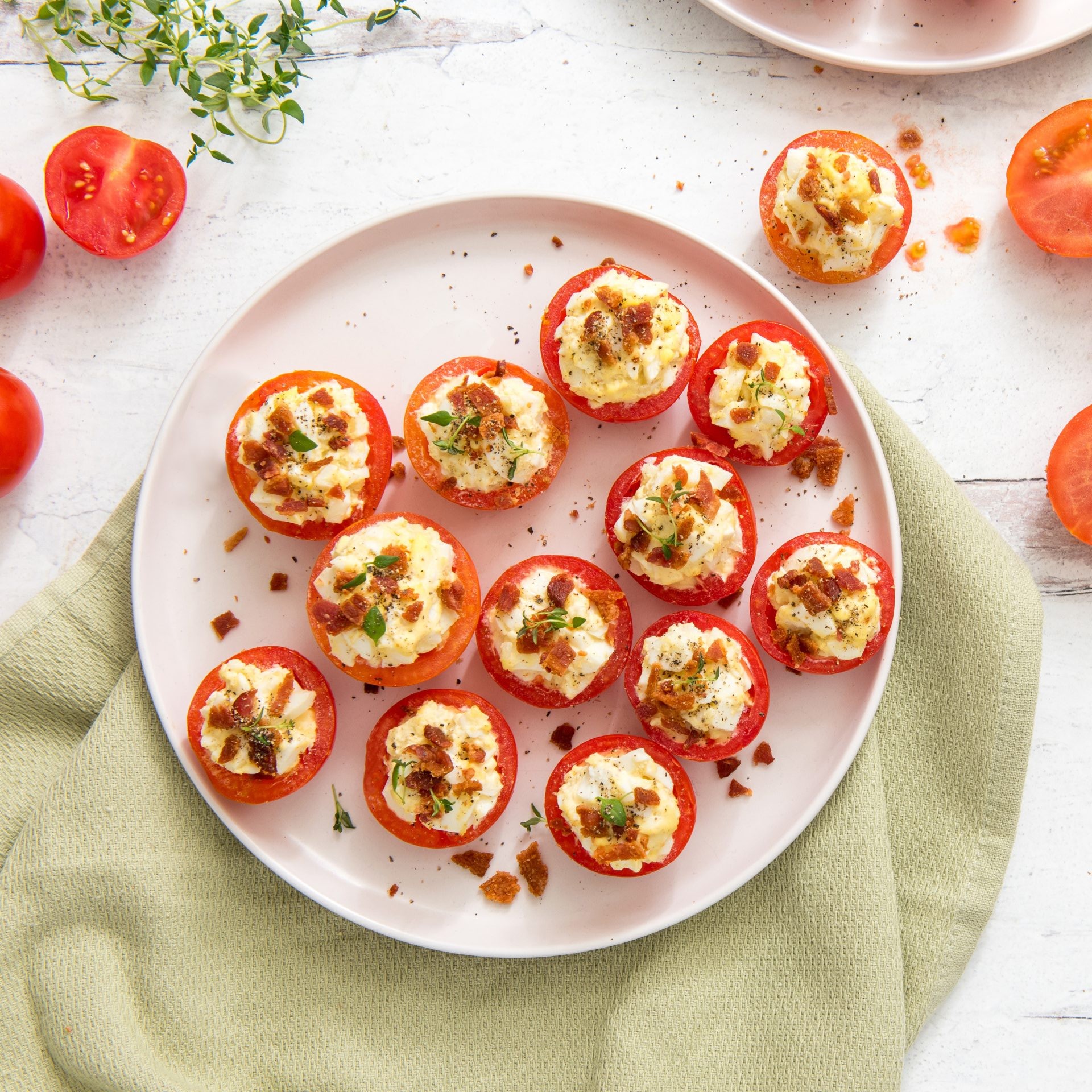 Pomodori ripieni di uova e pancetta