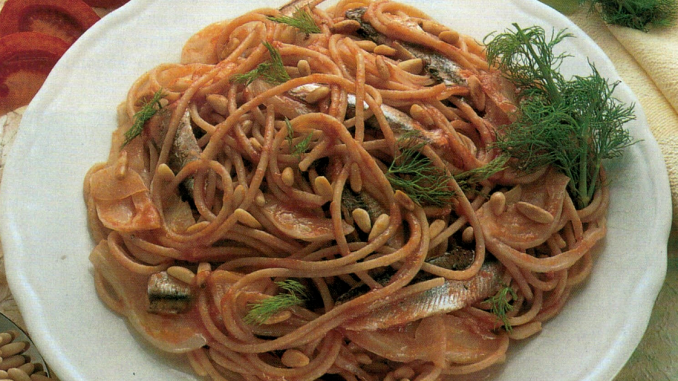Spaghetti con alici e finocchio