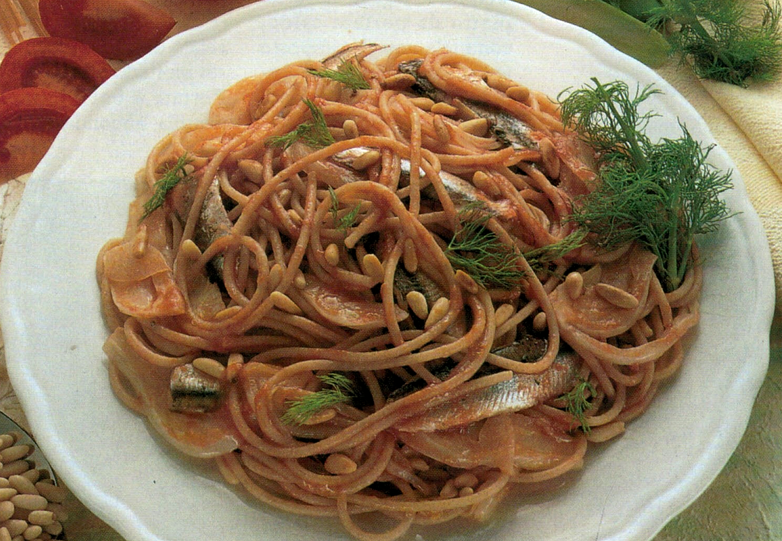 Spaghetti con alici e finocchio
