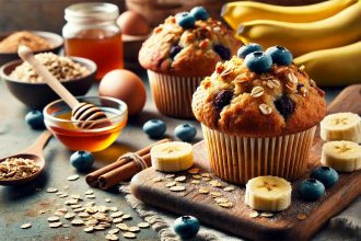 Muffin integrali alla banana e ai mirtilli - Foto VGAI2