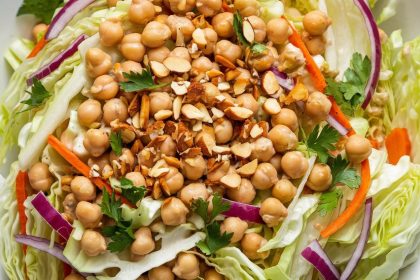 Crispy Chickpea and Kale Salad with Tahini Dressing - VGAI Photo