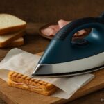 Esperimento culinario fuori dagli schemi: un ferro da stiro usato per scaldare un toast avvolto nella carta forno, tra creatività e sopravvivenza gastronomica. - Foto VGAI