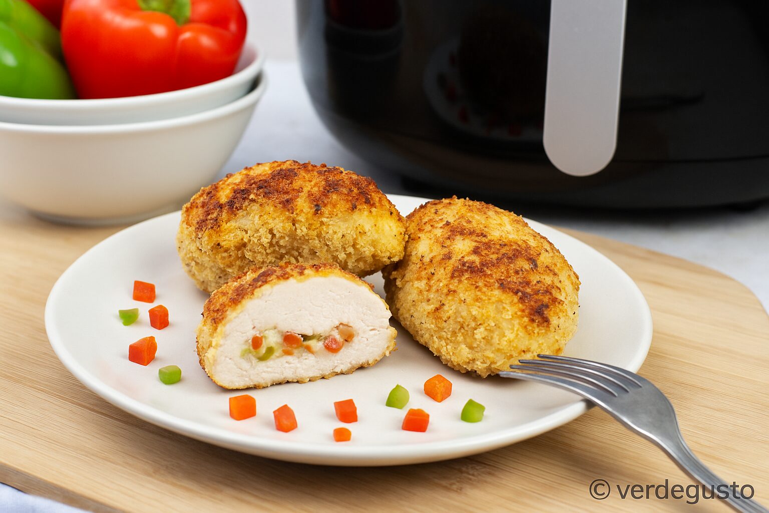 Petto di pollo ripieno con friggitrice ad aria - Foto VGAI