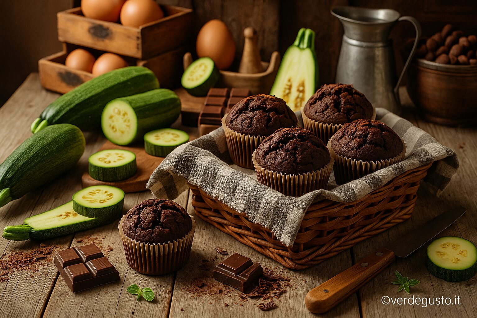 Muffin cioccolato e zucchine - Foto VGAI