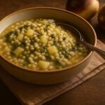 Ricetta Minestra invernale di orzo e rape: ricetta con formaggio invernale - Foto VGAI