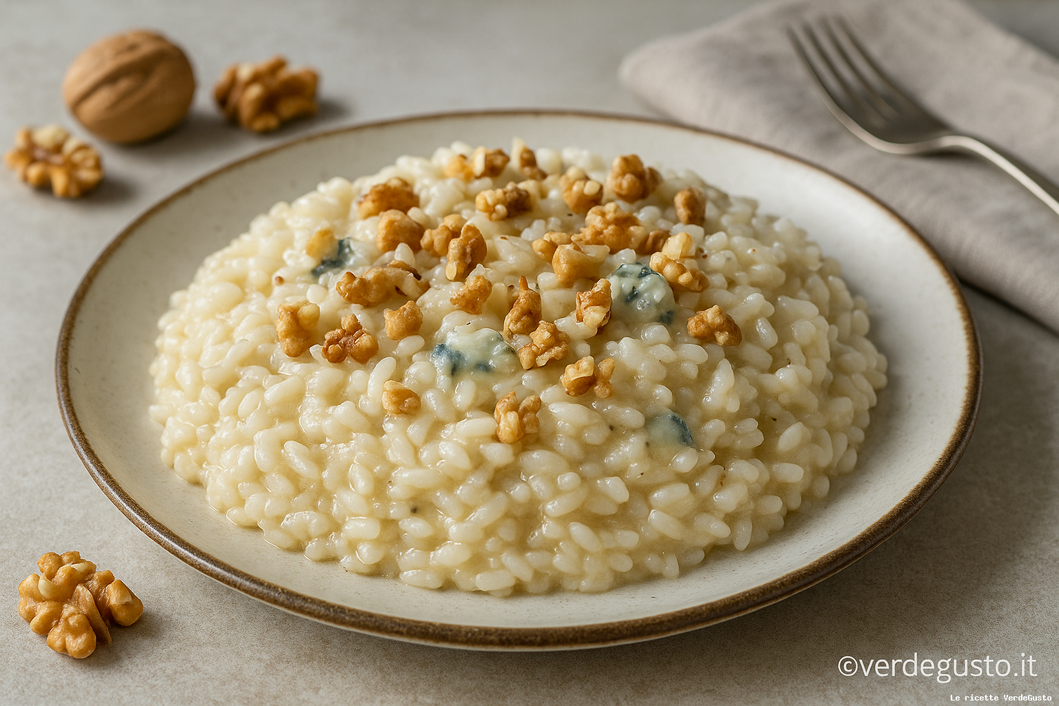 Ricetta Risotto con noci e gorgonzola - Foto VGAI