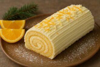 Tronchetto di Natale al cioccolato bianco e arancia - Foto Vgai