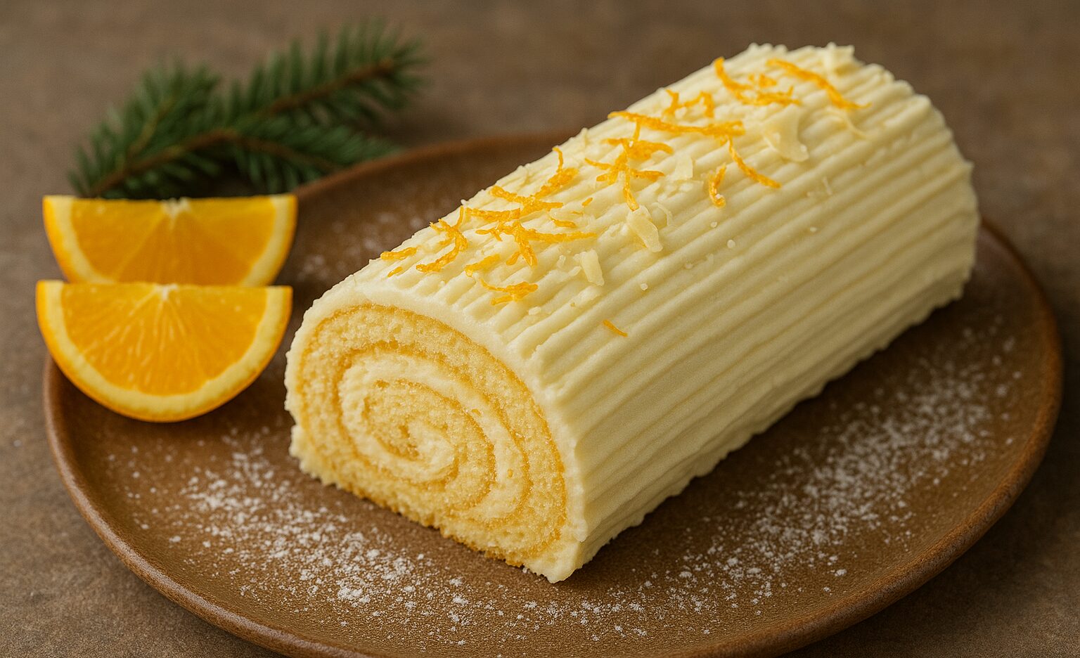 Tronchetto di Natale al cioccolato bianco e arancia - Foto Vgai