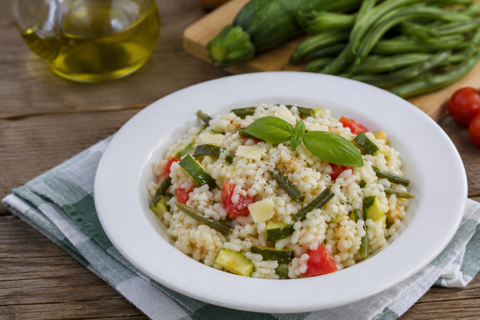 Risotto di prima estate con zucchine, fagiolini e ricotta salata - Foto vgai
